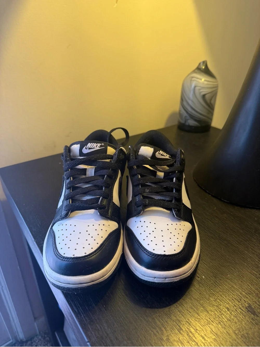 Black and white nike dunks